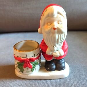 Vintage Jasco 1976 Christmas Luvkin Santa Candle Holder